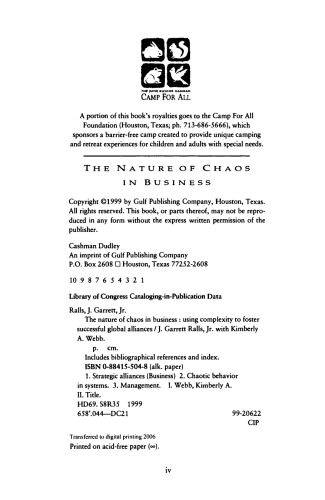 The Nature of Chaos in Business. Using Complexity To Foster Successful Alliances and Acquisitions