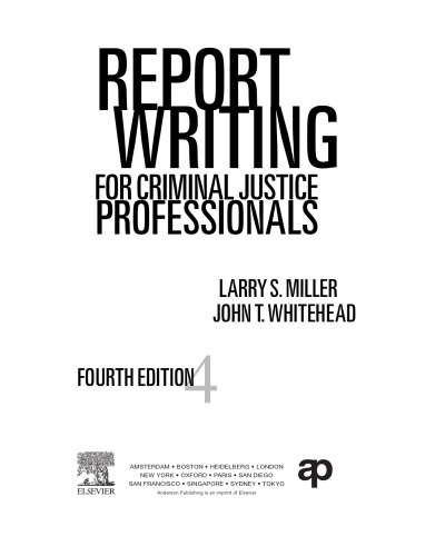 Report Writing for Criminal Justice Professionals