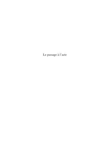 Le passage `l'acte