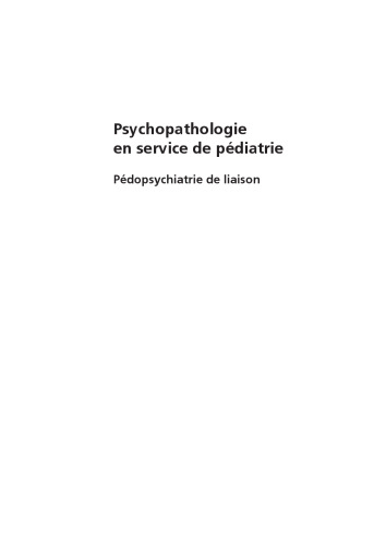 Psychopathologie en service de pédiatrie