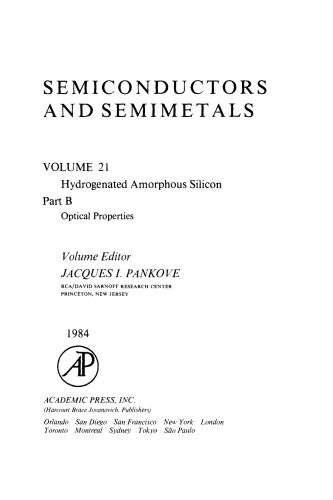 Hydrogenated Amorphous Silicon: Optical Properties