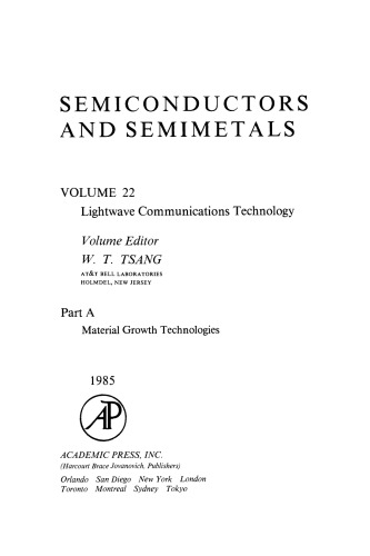 Lightwave Communications Technology: Material Growth Technologies