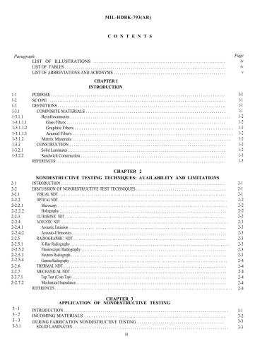 Military Handbook - MIL-HDBK-793(AR): Nondestructive Active Testing Techniques for Structural Composites