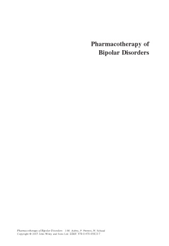 Pharmacotherapy of Bipolar Disorders