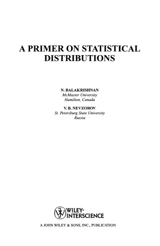 A Primer on Statistical Distributions