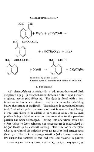 Organic Syntheses An annual publication of satisfactory methods