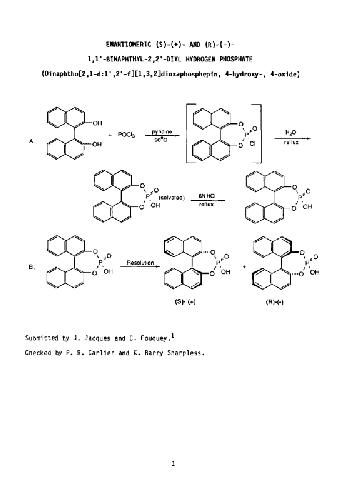 Organic Syntheses An annual publication of satisfactory methods