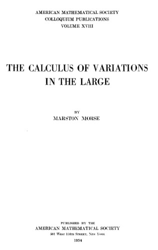 The calculus of variations in the large