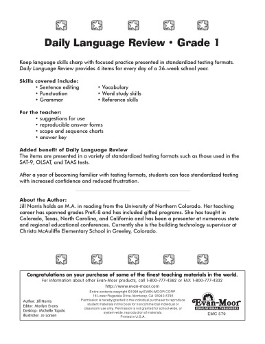 Daily Language Review, Grade 1