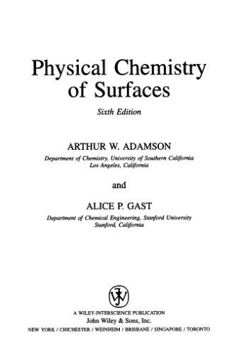 Physical Chemistry of Surfaces, 6th Edition