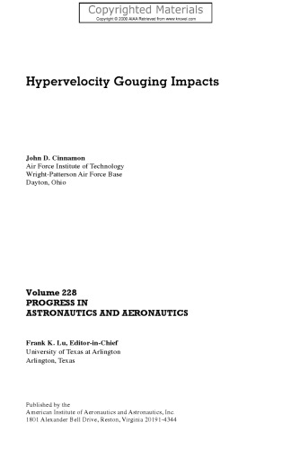 Hypervelocity Gouging Impacts