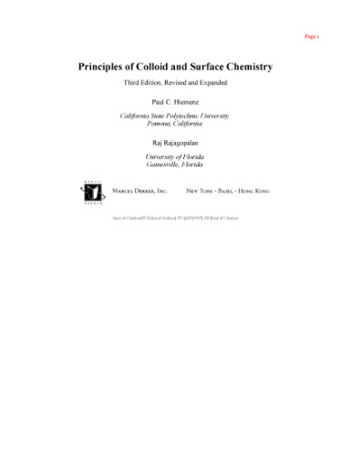 Principles of Colloid and Surface Chemistry 