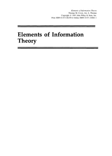 Elements of Information Theory