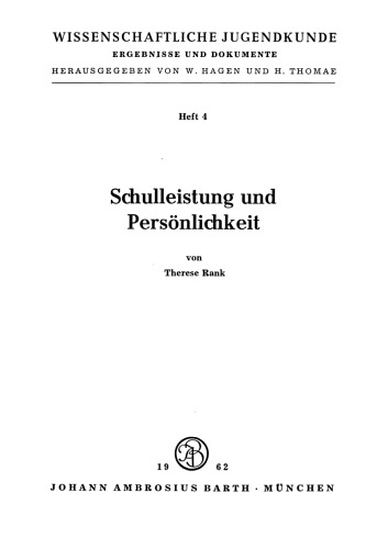 Schulleistung und Persönlichkeit