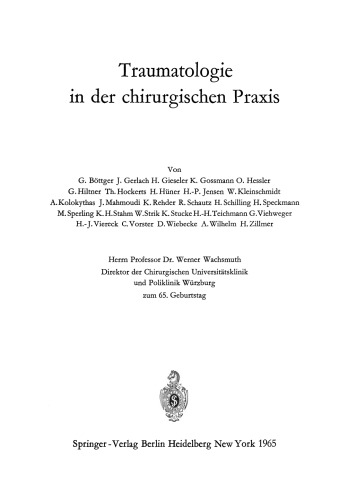 Traumatologie in der chirurgischen Praxis