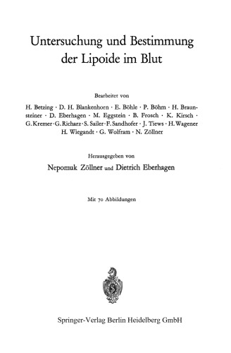 Untersuchung und Bestimmung der Lipoide im Blut