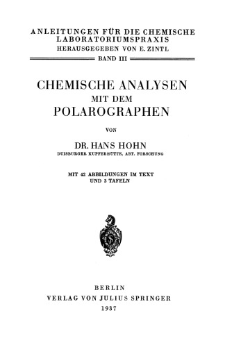 Chemische Analysen mit dem Polarographen