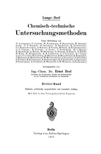 Chemisch-technische Untersuchungsmethoden