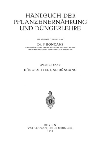 Düngemittel und Düngung