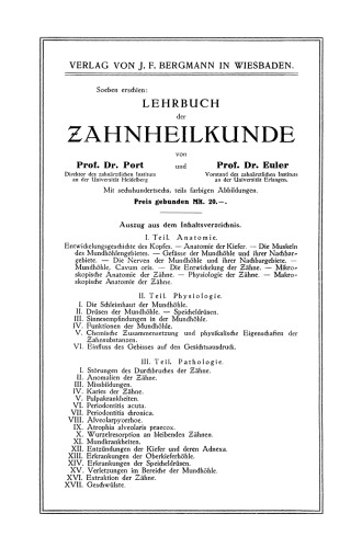 Die gegenwärtigen Behandlungswege der Kieferschussverletzungen: Ergebnisse aus dem Düsseldorfer Lazarett für Kieferverletzte (Kgl. Reservelazarett). Heft I