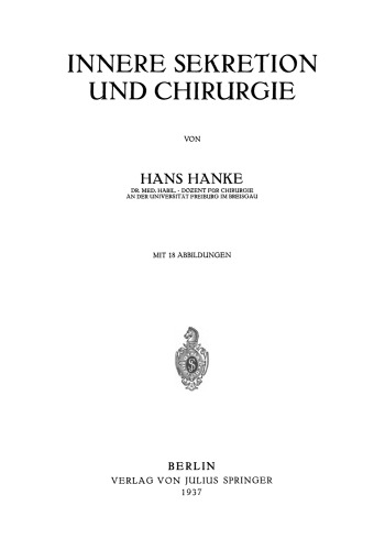 Innere Sekretion und Chirurgie