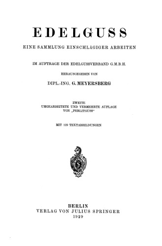 Edelguss: Eine Sammlung Einschlägiger Arbeiten