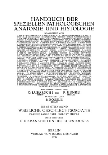 Weibliche Geschlechtsorgane: Dritter Teil Die Krankheiten des Eierstockes