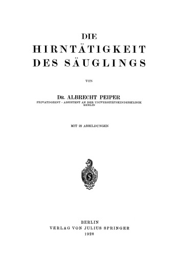 Die Hirntätigkeit des Säuglings