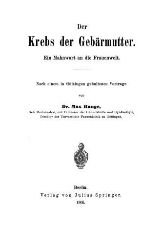 Der Krebs der Gebärmutter: Ein Mahnwort an die Frauenwelt