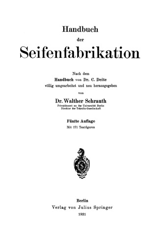 Handbuch der Seifenfabrikation