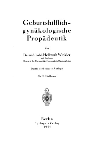 Geburtshilflich-gynäkologische Propädeutik