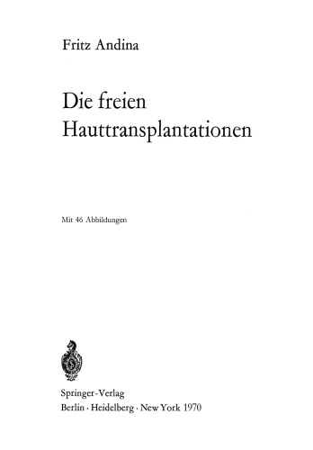 Die freien Hauttransplantationen