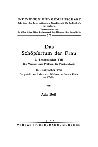 Das Schöpfertum der Frau