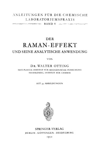 Der Raman-Effekt und seine analytische Anwendung