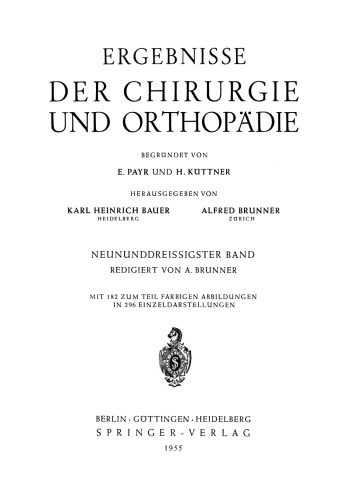 Ergebnisse der Chirurgie und Orthopädie