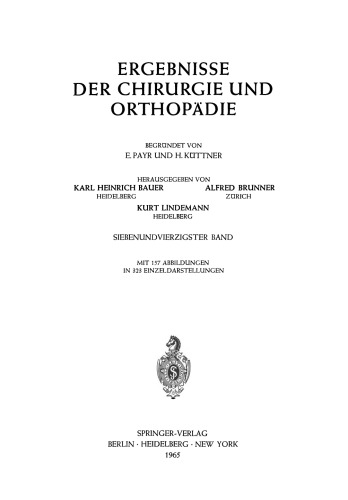 Ergebnisse der Chirurgie und Orthopädie