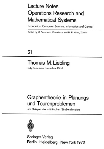 Graphentheorie in Planungs- und Tourenproblemen: am Beispiel des städtischen Straßendienstes