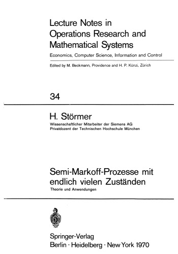 Semi-Markoff-Prozesse mit endlich vielen Zuständen: Theorie und Anwendungen