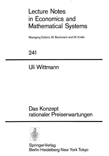 Das Konzept rationaler Preiserwartungen