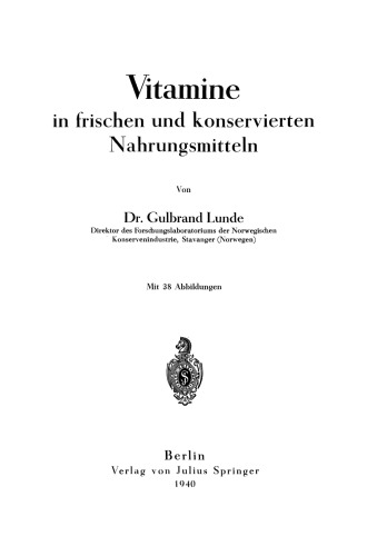 Vitamine in frischen und konservierten Nahrungsmitteln