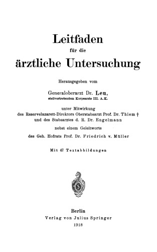 Leitfaden für die ärztliche Untersuchung