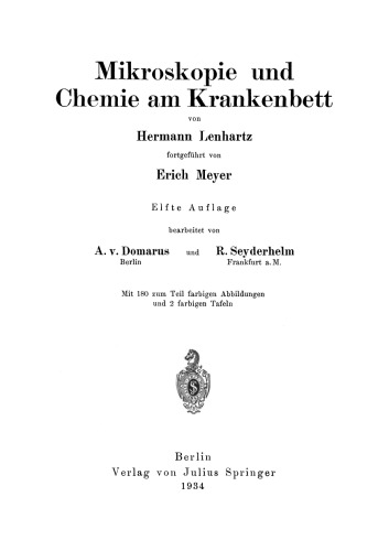 Mikroskopie und Chemie am Krankenbett