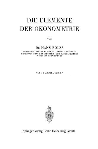 Die Elemente der Ökonometrie