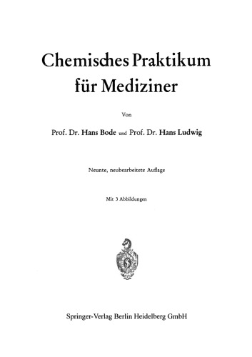 Chemisches Praktikum für Mediziner