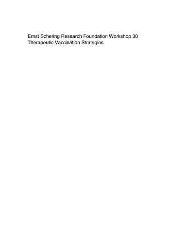 Therapeutic Vaccination Strategies