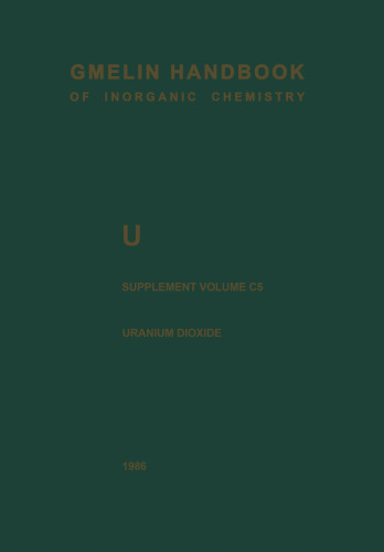 U Uranium: Supplement Volume C5 Uranium Dioxide, UO2, Physical Properties. Electrochemical Behavior