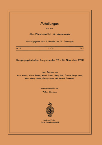 Die Geophysikalischen Ereignisse des 12. bis 14. November 1960