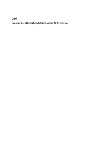 Zwischenberichterstattung börsennotierter Unternehmen