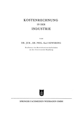 Kostenrechnung in der Industrie