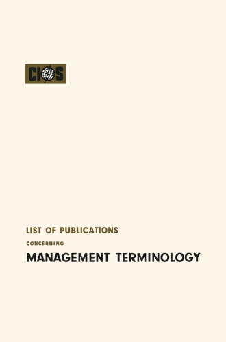 List of Publications Concerning Management Terminology